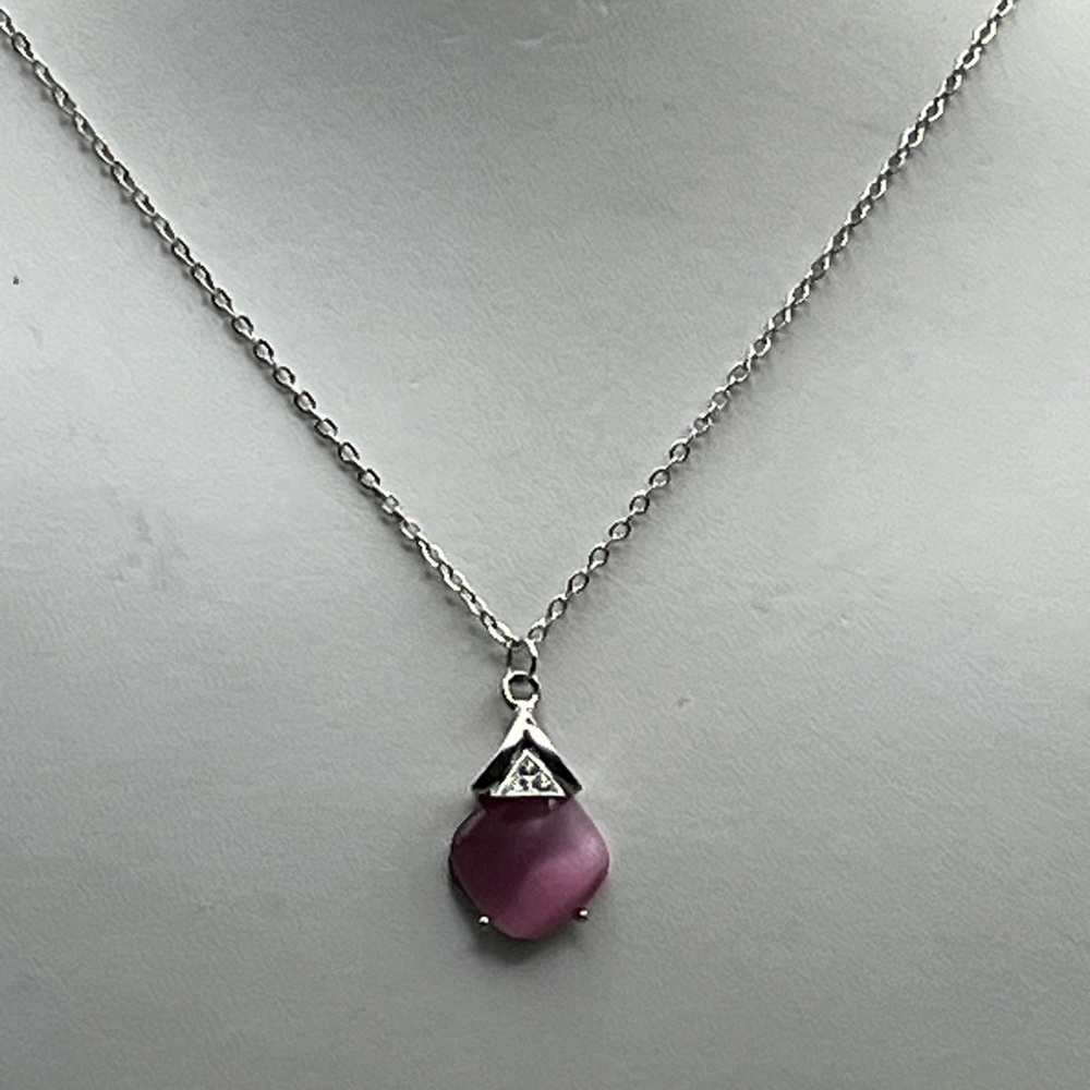 Stunning Elegant Pink Pendant Necklace -Elegant Everyday Jewelry - Picture 4 of 5